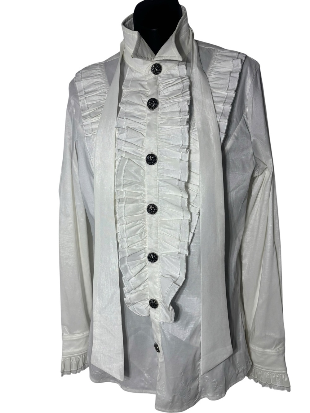 Pentagramme women’s large gothic Victorian steampunk ruffle blouse vampire
